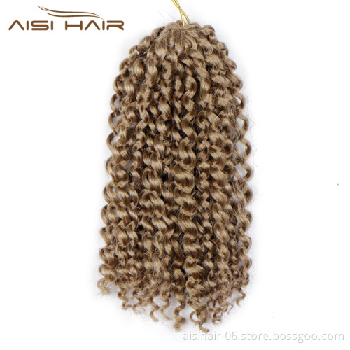 Aisi Hair 8 Inch 120g Curly Crochet Hair Marley Braids Synthetic Crochet Braids Hair Extensions for Women